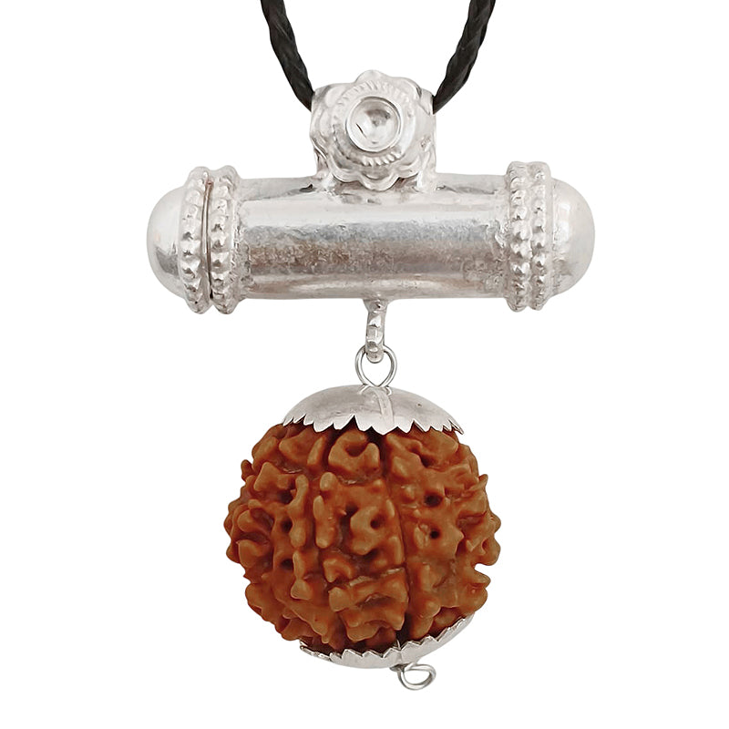 8 Mukhi Rudraksha Yantra Kavach - Aath Mukhi Rudraksha Yantra On Bhoj Patra | Aath Mukhi, Eight (8) Faced Nepali Rudraksha | Rahu Rudraksha Bead Copper