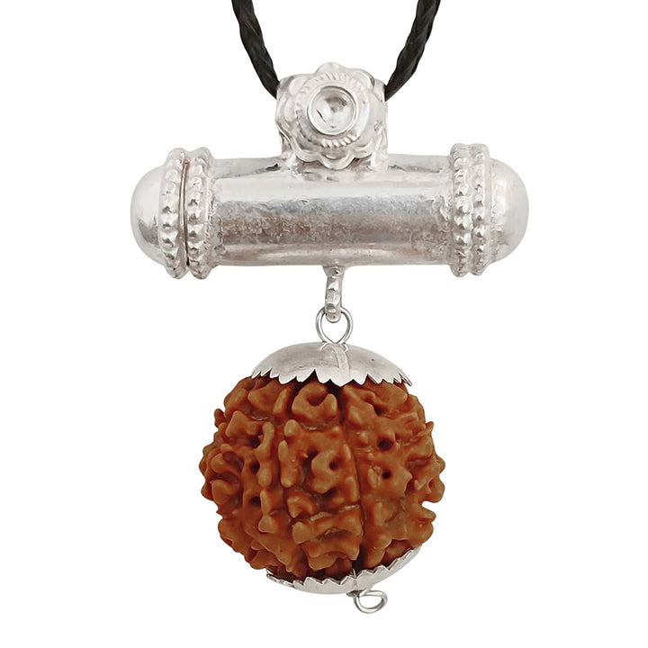 8 Mukhi Rudraksha Yantra Kavach - Aath Mukhi Rudraksha Yantra On Bhoj Patra | Aath Mukhi, Eight (8) Faced Nepali Rudraksha | Rahu Rudraksha Bead Copper
