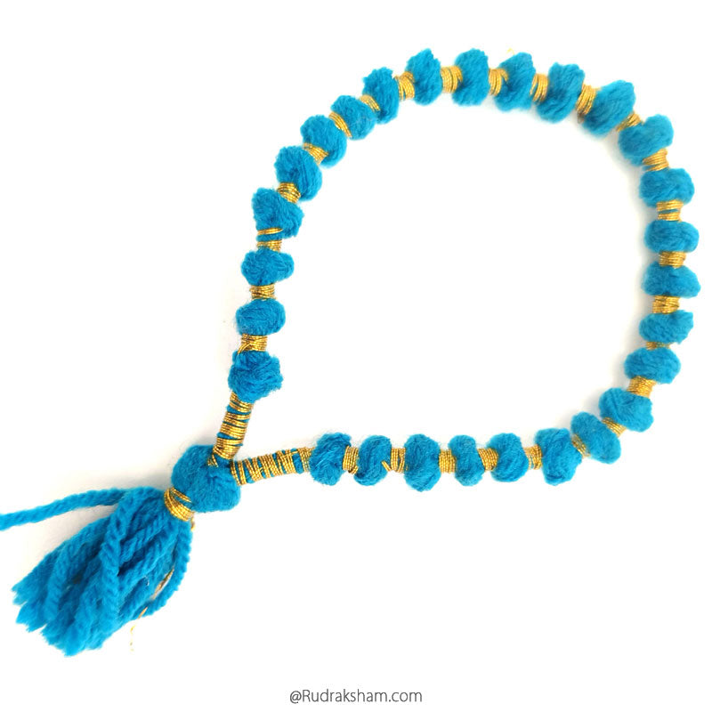 Wool Mala | Woolen mala | Ram wool mala | Handmade Knotted Light Weight Buddhist Wool Mala Rosary 27 Beads 7 - 8 mm | Wool Wrist mala | Wool Mala Bracelet