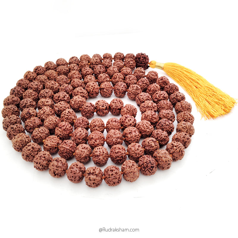 5 Mukhi Rudraksha Nepalese Japa Mala Rosary | 108 Beads Nepal Rudraksha Kantha Mala In Thread