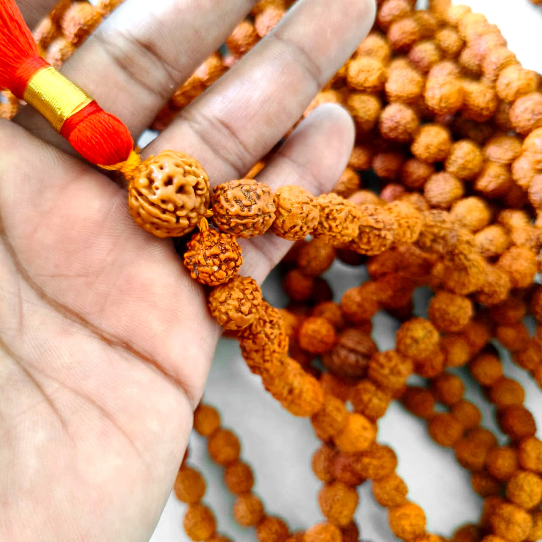 1008 Beads 5 Mukhi Rudraksha Mala with Tassel ( 12 mm ) | Spiritual & Meditation Rosary, Original and Energised Rudraksha mala 1008 beads necklace