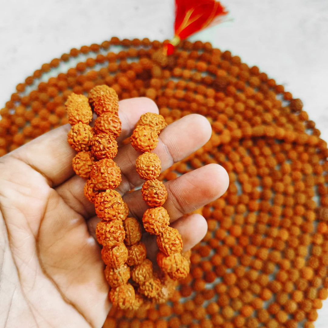 1008 Beads 5 Mukhi Rudraksha Mala with Tassel ( 12 mm ) | Spiritual & Meditation Rosary, Original and Energised Rudraksha mala 1008 beads necklace