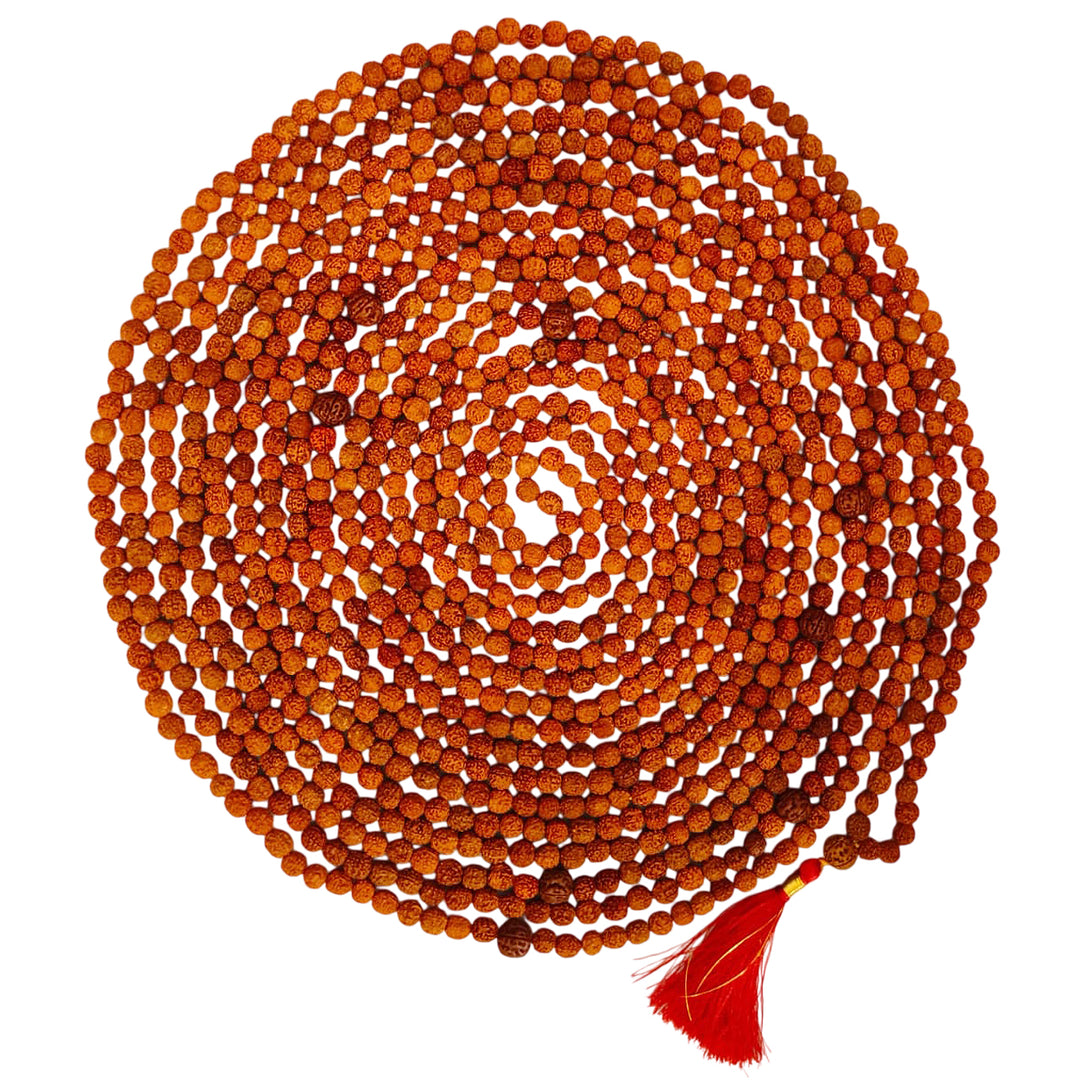 1008 Beads 5 Mukhi Rudraksha Mala with Tassel ( 12 mm ) | Spiritual & Meditation Rosary, Original and Energised Rudraksha mala 1008 beads necklace