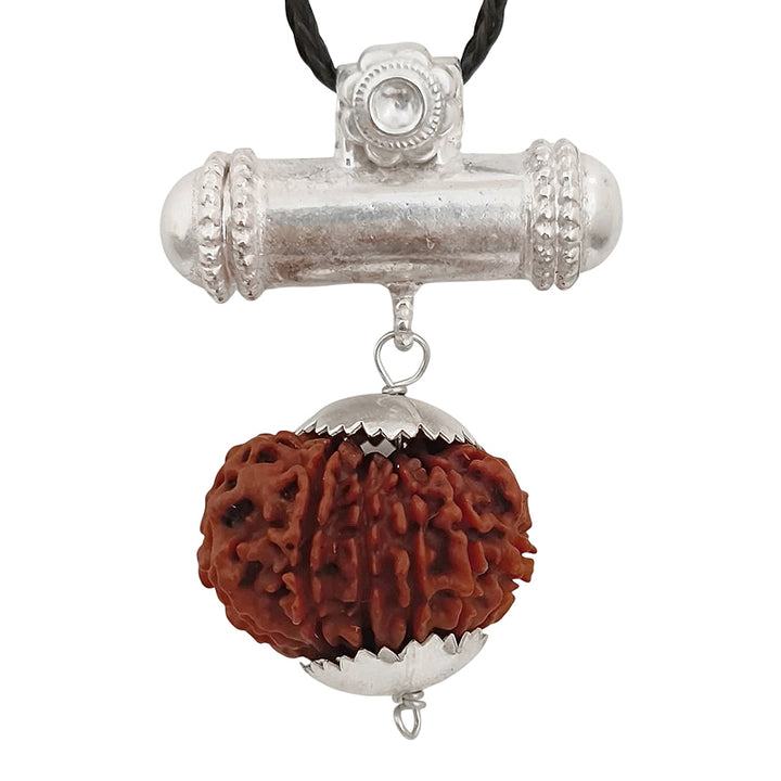 13 Mukhi Rudraksha Yantra Kavach - Thirteen Mukhi Rudraksha Yantra On Bhoj Patra | Collector 13 Mukhi Rudraksha Bead Pendant | Terah Mukhi Thirteen Faced Natural Energised Rudraksha Bead From Nepal Copper