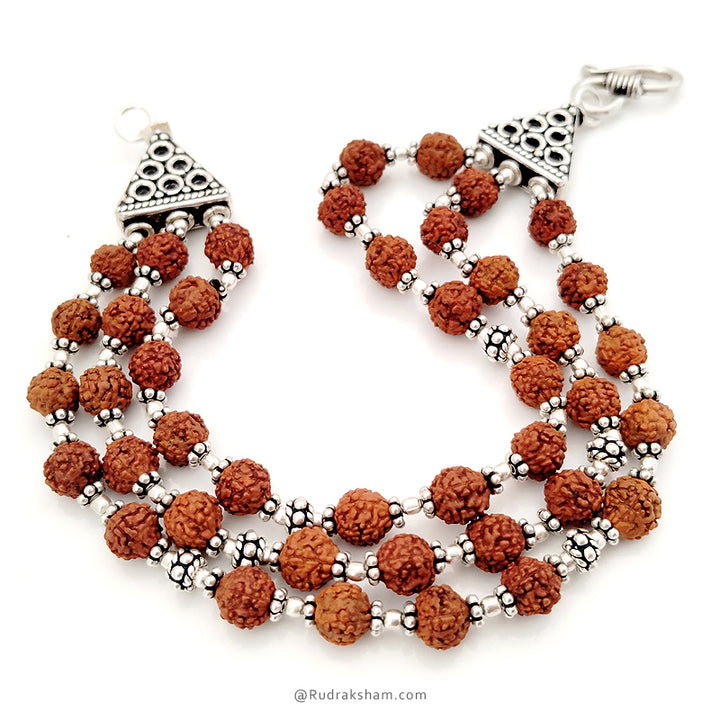  Rudraksha Beads 3 Line Bracelet
