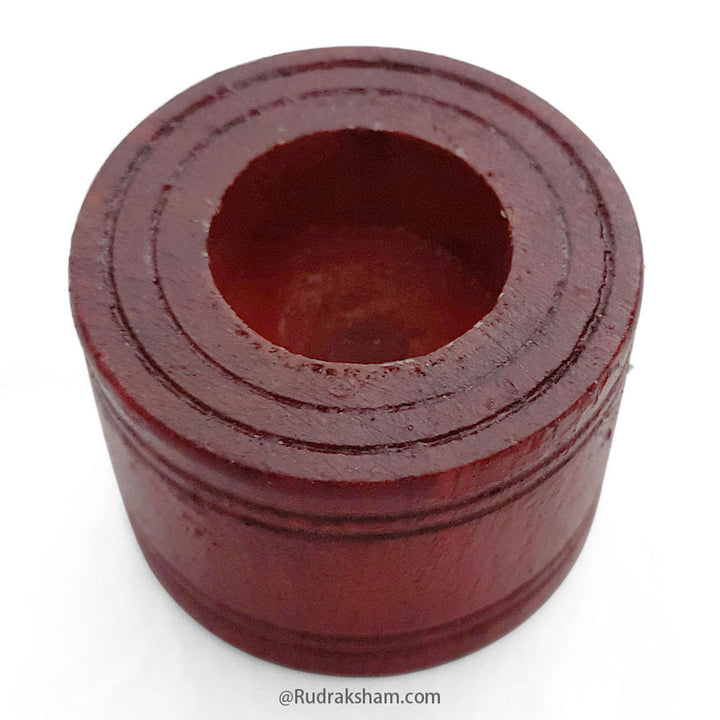 Narmdeshwar Shivling with Wooden Jalhari Base Red - 2