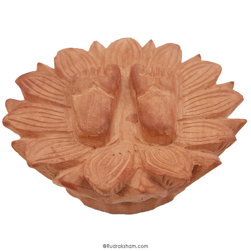 Kadam Charan Paduka, Lakshmi Charan, Kadamwood Khadau, Carved Hand made Wooden Khadau