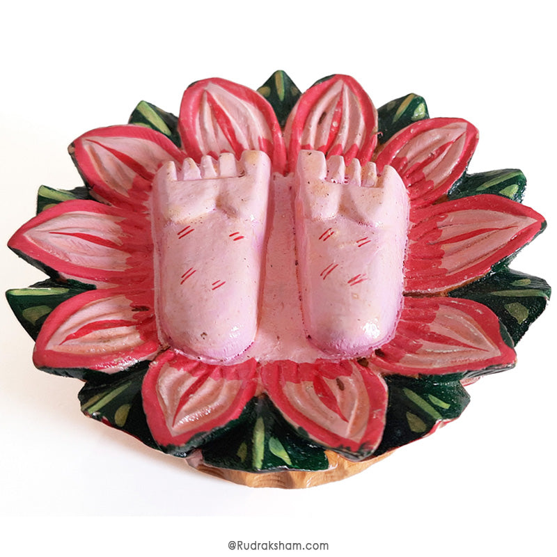 Hand Painted Kadam / Kadamba Wood Charan Paduka