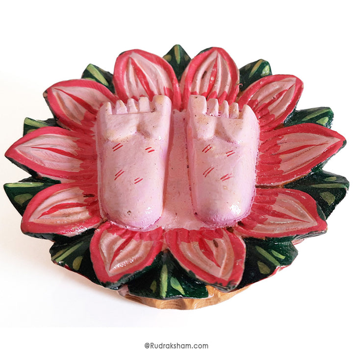 Hand Painted Kadam / Kadamba Wood Charan Paduka