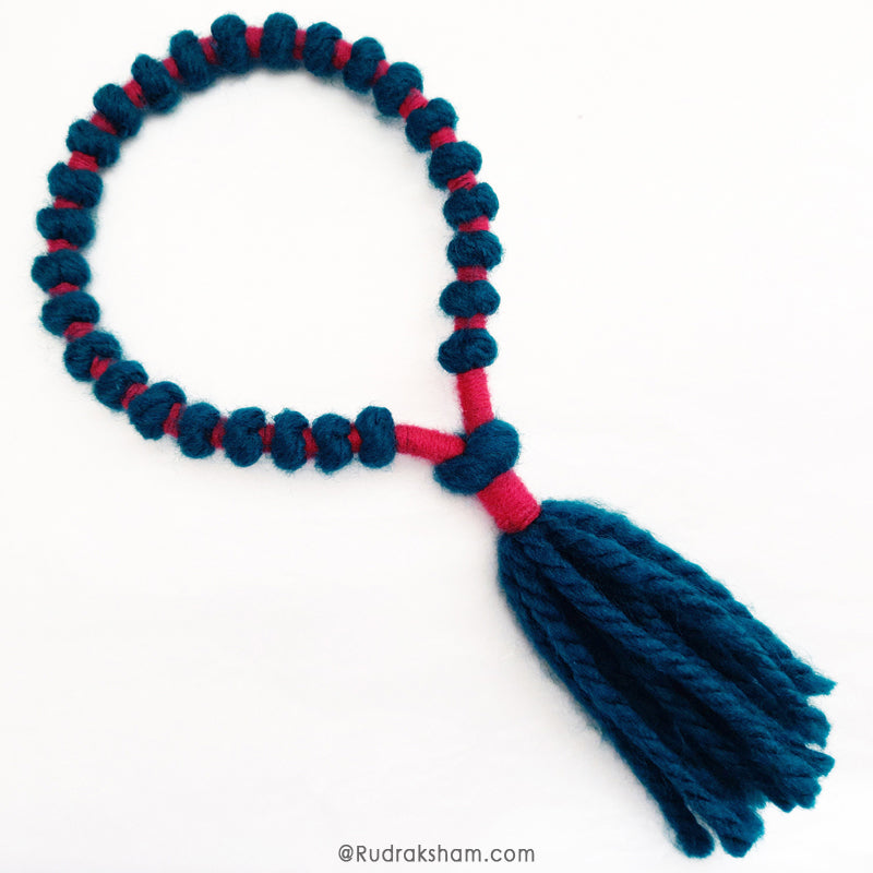 Wool Mala | Handmade Knotted Light Weight Wool Japa Mala Rosary 10 - 12 mm