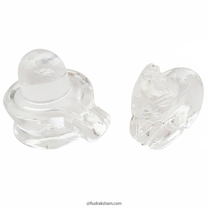  Sphatik - Crystal Shivling Nandi pair