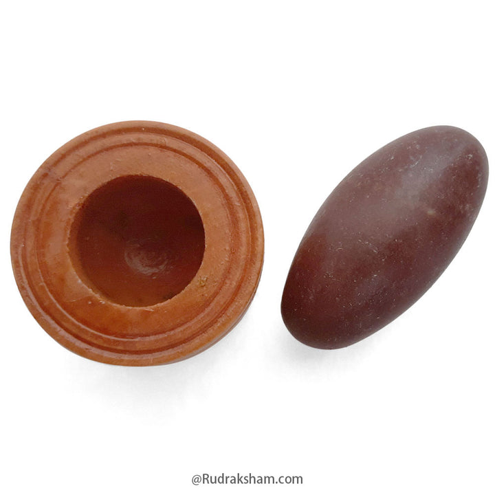 Narmdeshwar Shivling with Wooden Jalhari Base - 1