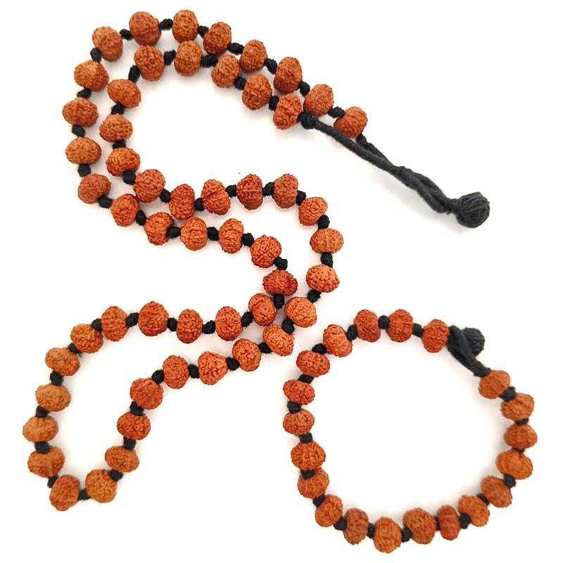 11 MUKHI RUDRAKSHA INDONESIAN BEADS JAPA MALA AND BRACELET SET | 54 BEADS JAVA DUS MUKHI RUDRAKSHA BEADS KANTHA AND 20 BEADS BRACELET SET | 11 MUKHI MALA AND BRCELET SET