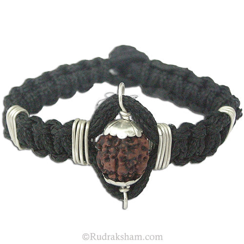 3 Mukhi Rudraksha Wrist Band in Copper Caps | Nepal Three Mukhi Wrist Bracelet | Unisex Wrist band for all Ages | Energised Teen Mukhi wrist Band in Thread
