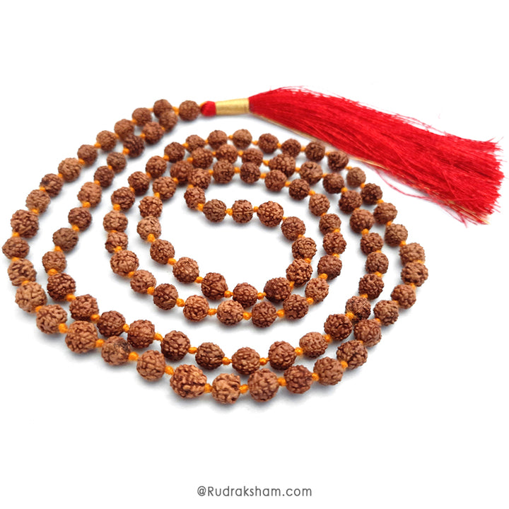 4 Mukhi Rudraksha Indonesian Beads Japa Mala | 108 Beads Java Four Mukhi Rudraksha Beads Mala Rosary | To Pacify Planet Mercury