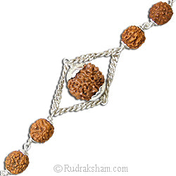 5 Mukhi Rudraksha Silver Bracelet | Five Mukhi Rudraksha Nepal and Java Beads Silver Bracelet | Panch Mukhi Rudraksha Beads wrist Bracelet with Silver Caps