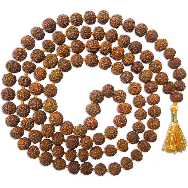 6 Mukhi Rudraksha Indonesian Beads Japa Mala | 108 Beads Java Six Mukhi Rudraksha Beads Mala Rosary | 6 Mukhi Beads for Venus 