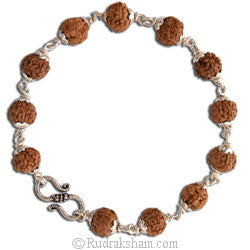 7 Mukhi Bracelet for Saturn | Seven / Saat Mukhi Rudraksha Bracelet with Silver Caps and Links | 7 faced Rudraksha Silver Bracelet | Original & Energised 9mm Beads of 7 / Saat Mukhi