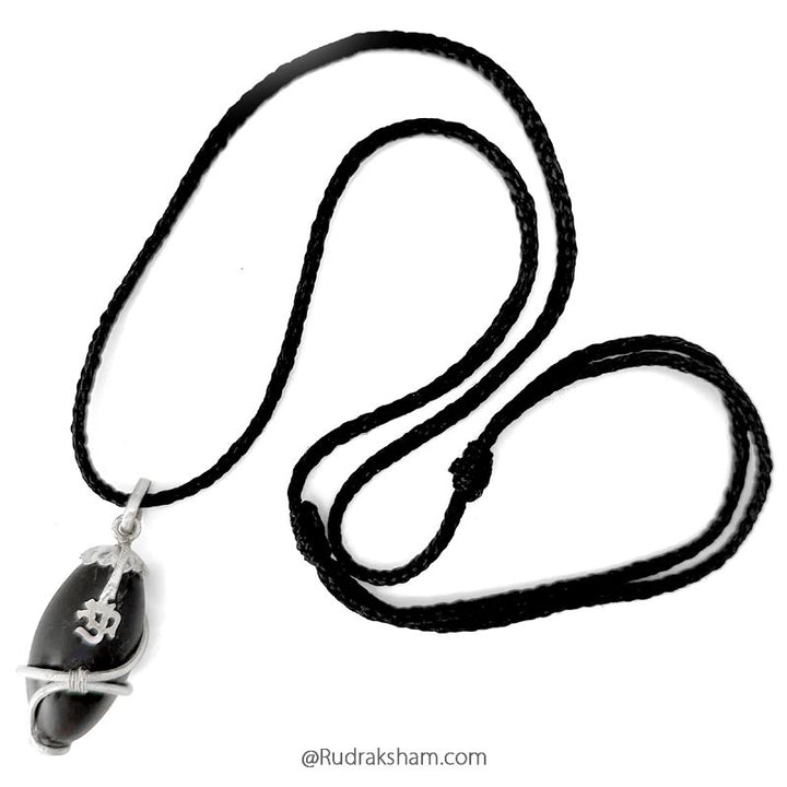 Narmadeshwar Lingam Om Pendant | Original Narmadeshwar Shivling Silver Pendant | Narmedashwer Shiva Lingam | Narmada Shivling