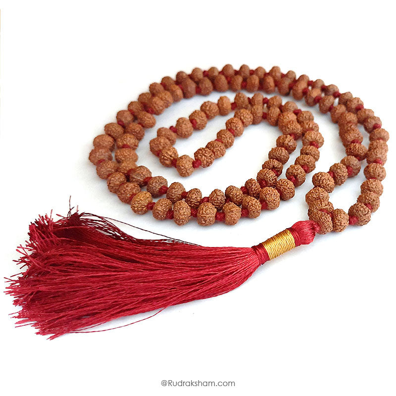 8 Mukhi Rudraksha Indonesian Beads Japa Mala | 108 Beads Java Eight Mukhi Rudraksha Beads Kantha Mala | Aath Mukhi Mala Rosary