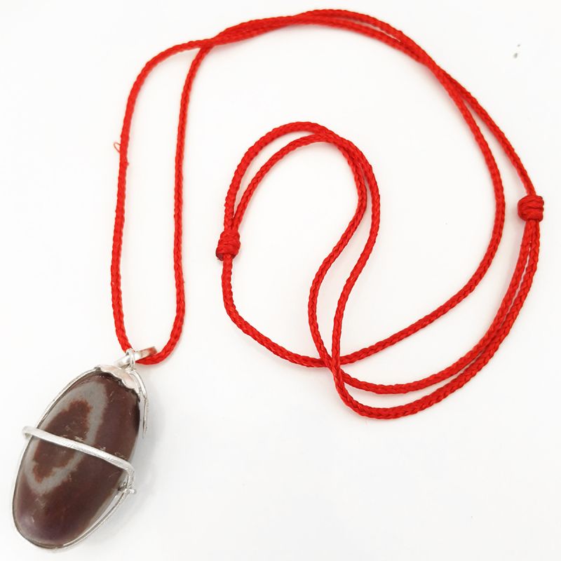 Narmadeshwar Lingam Snake Pendant, Original Narmadeshwar Shivling Silver Pendant | Brown Narmadeshwar Shiva Lingam | Narmada Shivling