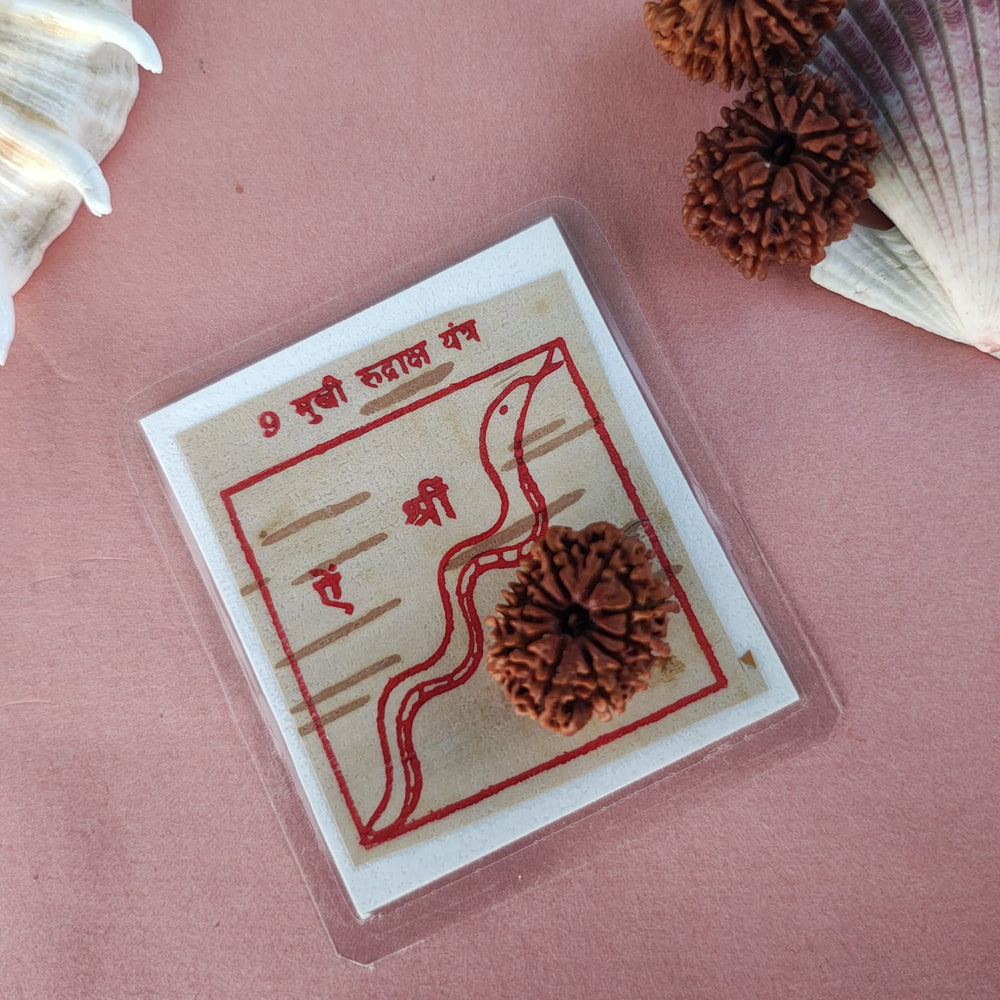 9-Mukhi Rudraksha Yantra Altar – Hand-Inscribed Bhojpatra | Durga Energy (Pre-Energized)