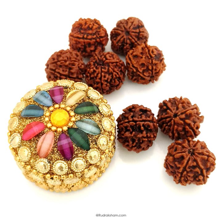 Vintage Designer Metal Trinket / Rudraksha Box | Box for Jewellery and Rudraksha Beads Collection | Rudraksha Box