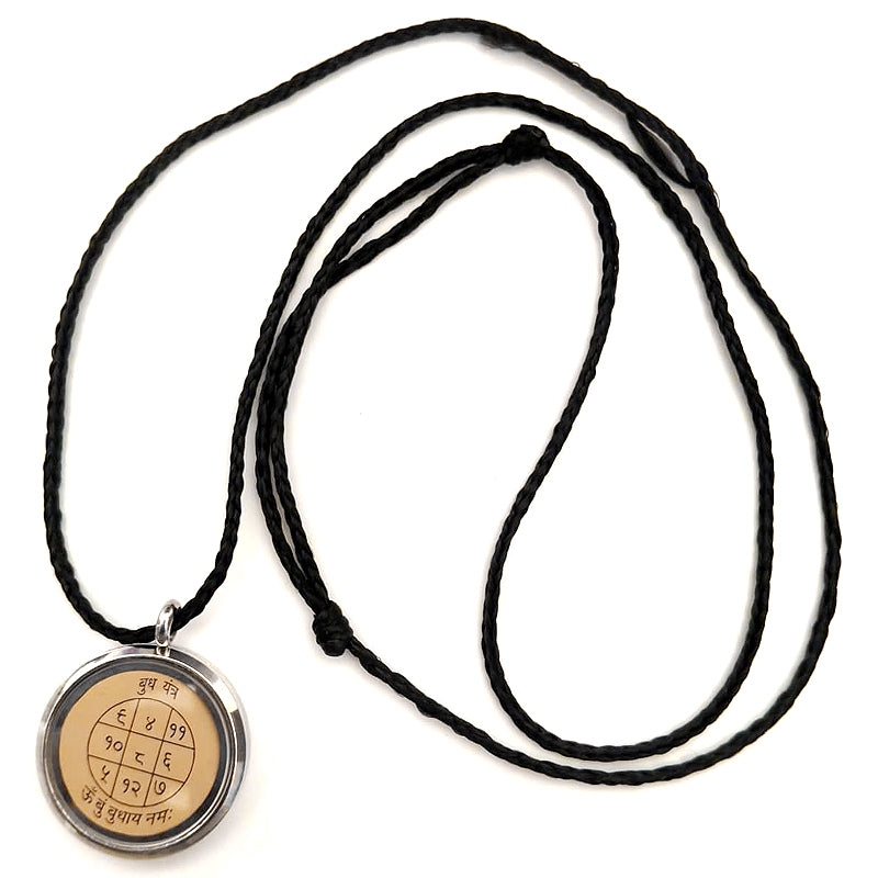 Mercury Locket Yantra Pendant on Bhoj Patra | Siddh Budh Yantra Locket In Stainless steel | Energised Mercury Planet Yantra Stainless steel Locket