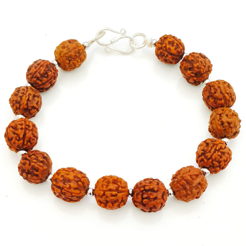 Chikna Pathri Beads Rudraksha Bracelet | Chikna Beads Rudraksha Bracelet with Stainless Steel Accessories | High Quality Smooth Rudraksha Bracelet