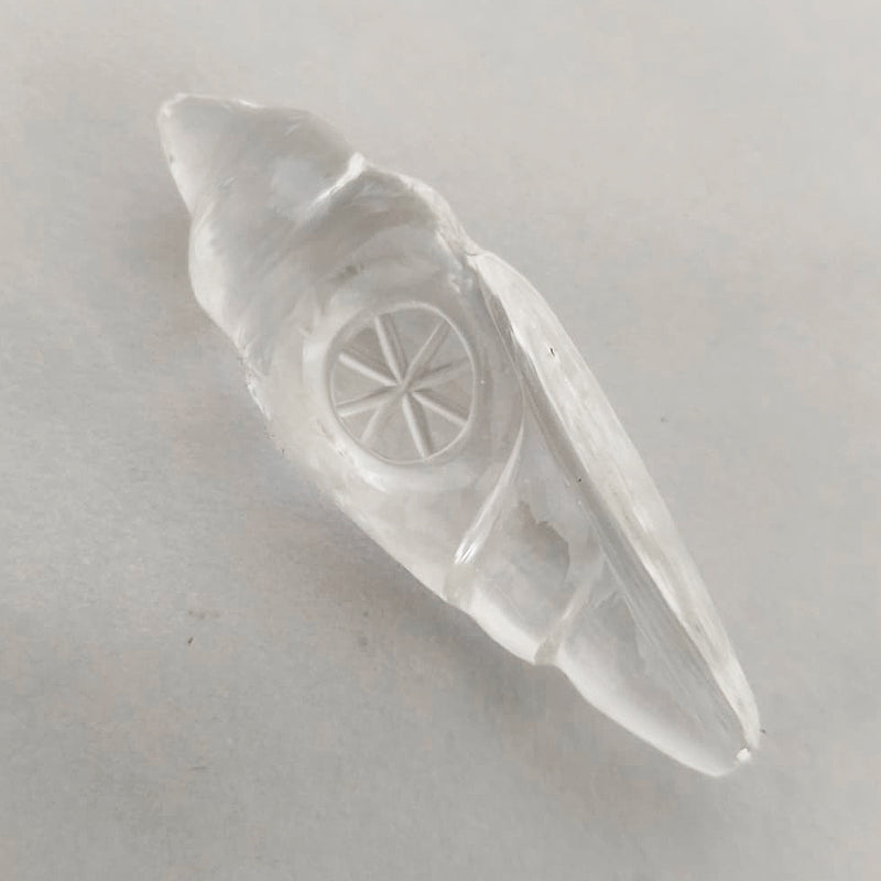 Sphatik Conch Shell, Original Crystal / Quartz Gemstone Conch shell, Sphatik Shankh, Crystal Stone Sankh For Lakshmi Pooja