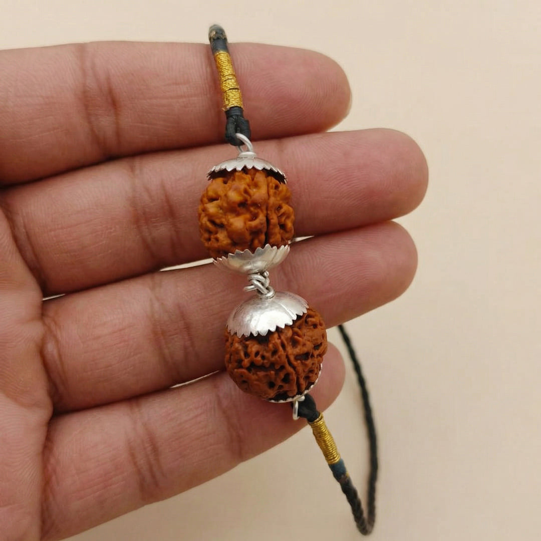 Aries (Mesh) Wealth & Vitality Bundle - 3 & 5 Mukhi Rudraksha Copper Cap