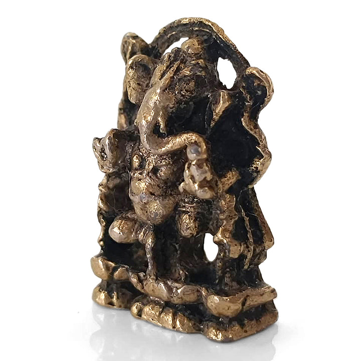 Brass Lord Ganpati Statue (1 Inch) for Pooja Room & Good Luck | Handcrafted Brass Ganesha Idol for Home Temple