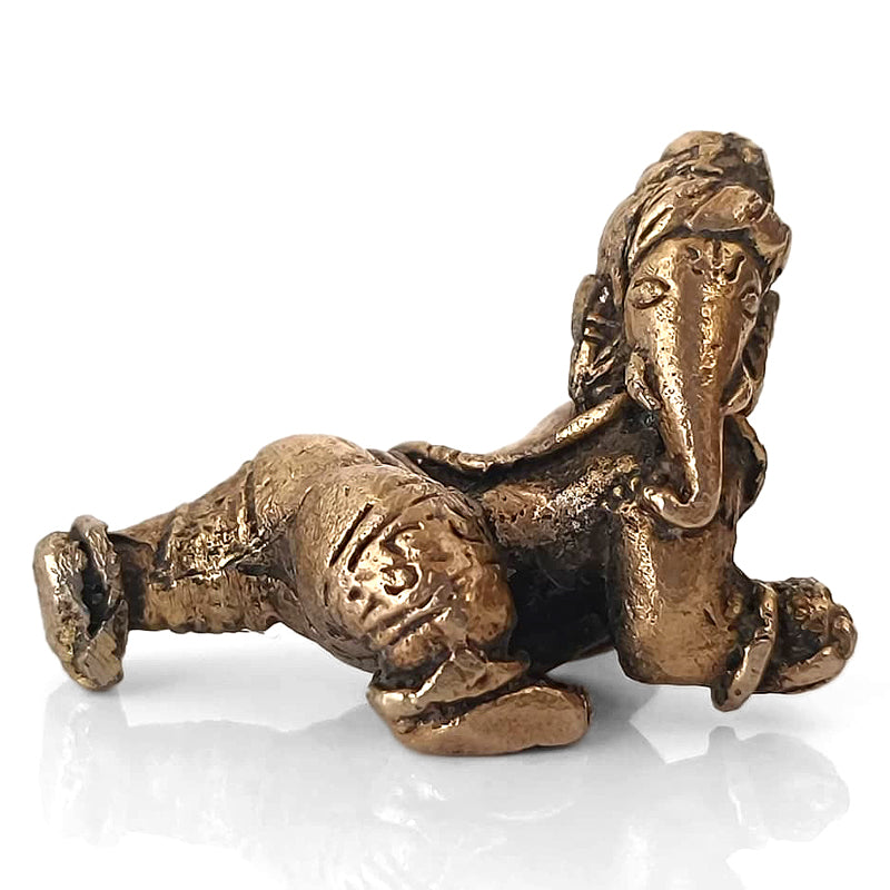 Bal Ganesha Statue (1 Inch) | Handcrafted Brass Ganesha Idol for Home Temple | Brass Lord Ganpati for Pooja Room & Good Luck