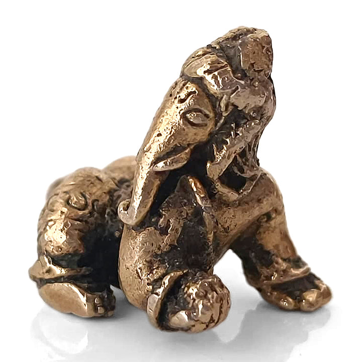 Bal Ganesha Statue (1 Inch) | Handcrafted Brass Ganesha Idol for Home Temple | Brass Lord Ganpati for Pooja Room & Good Luck