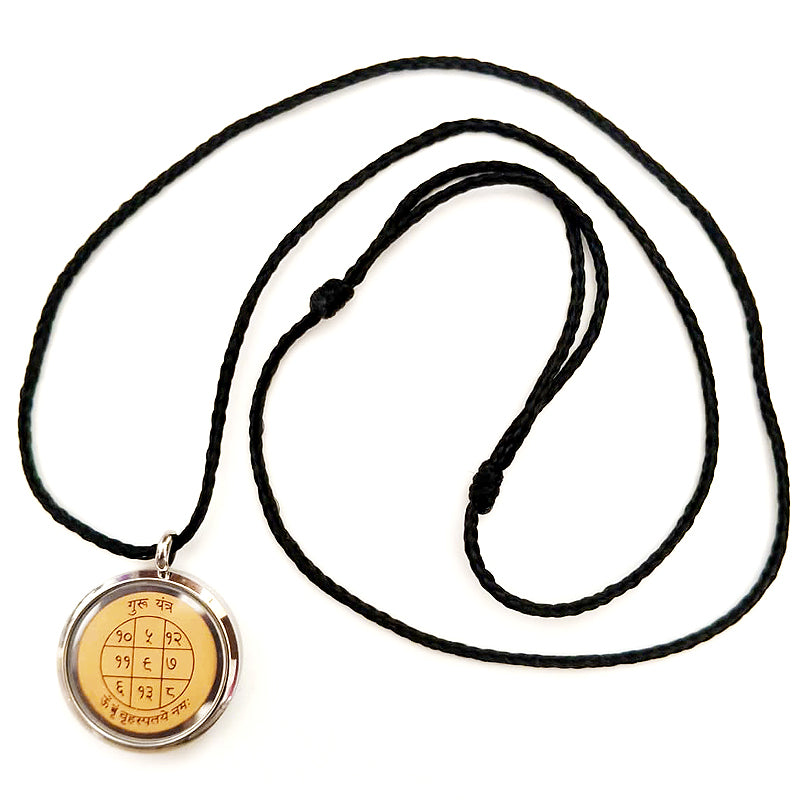 Jupiter Locket Yantra Pendant on Bhoj Patra | Siddh Guru ( Brihaspati ) Yantra Locket In Stainless steel | Energised Jupiter Planet Yantra Stainless steel Locket