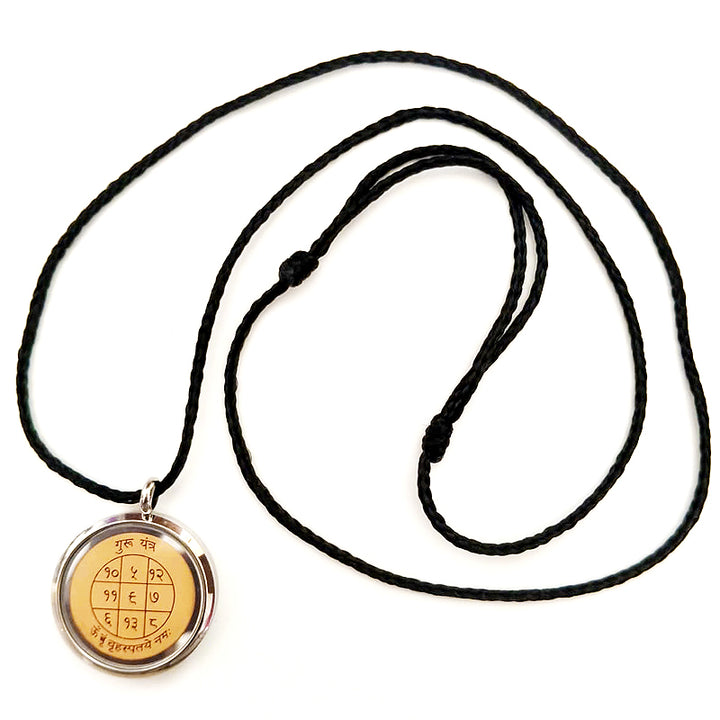 Jupiter Locket Yantra Pendant on Bhoj Patra | Siddh Guru ( Brihaspati ) Yantra Locket In Stainless steel | Energised Jupiter Planet Yantra Stainless steel Locket