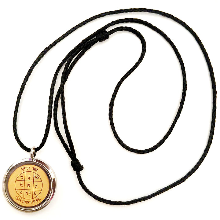 Mars Locket Yantra Pendant on Bhoj Patra | Siddh Mangal Yantra Locket In Stainless steel | Energised Mars Planet Yantra Stainless steel Locket