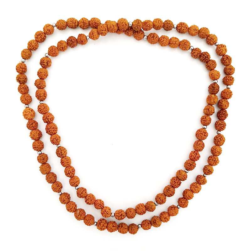 7mm Rudraksha Mala Necklace | 108 beads Rudraksha Mala for Health Benefits