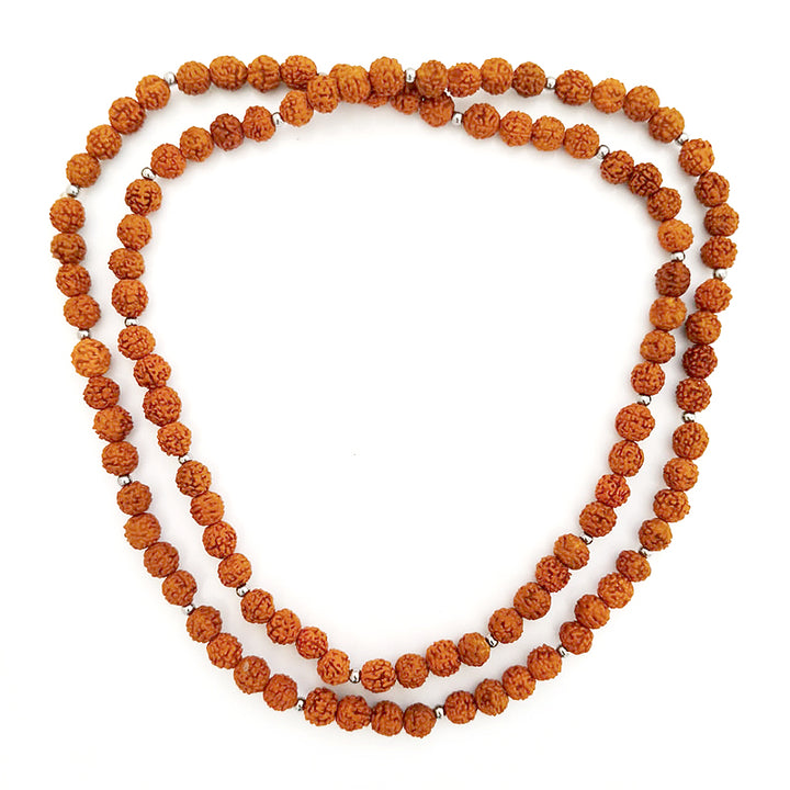 7mm Rudraksha Mala Necklace | 108 beads Rudraksha Mala for Health Benefits