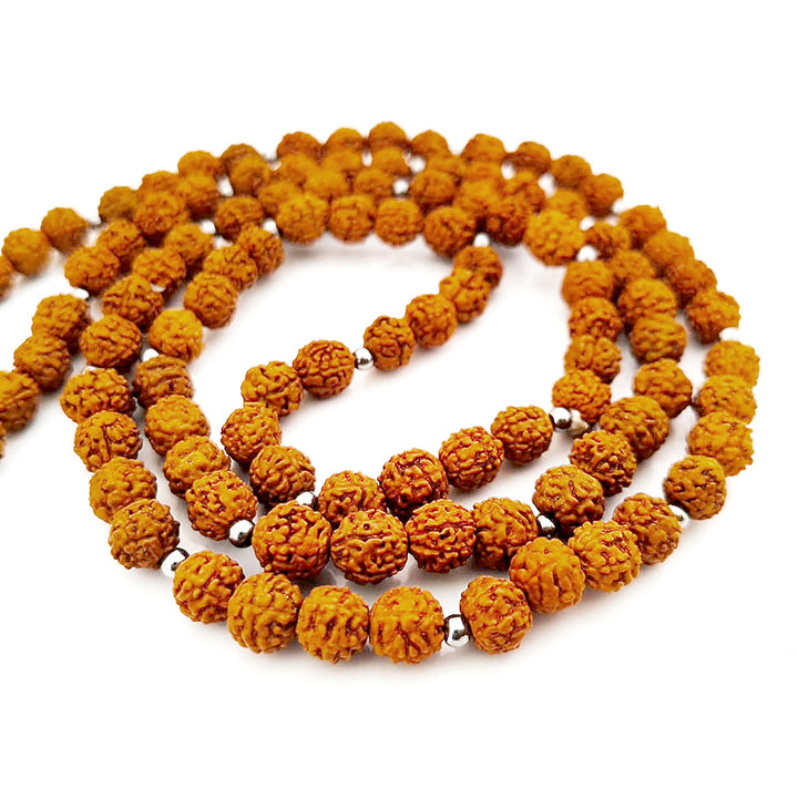 7mm Rudraksha Mala Necklace | 108 beads Rudraksha Mala for Health Benefits
