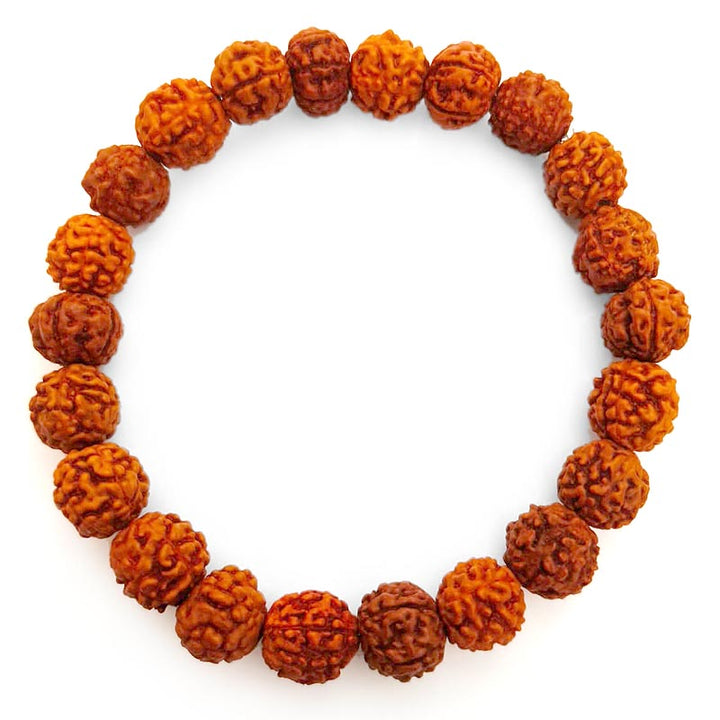 10 mm Rudraksha Beads Mala Bracelet in Elastic Thread | Rudraksha Wrist Bracelet for all ages