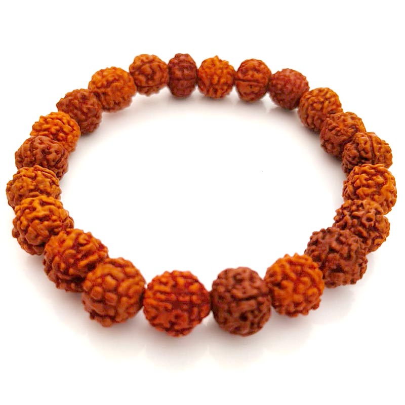 10 mm Rudraksha Beads Mala Bracelet in Elastic Thread | Rudraksha Wrist Bracelet for all ages