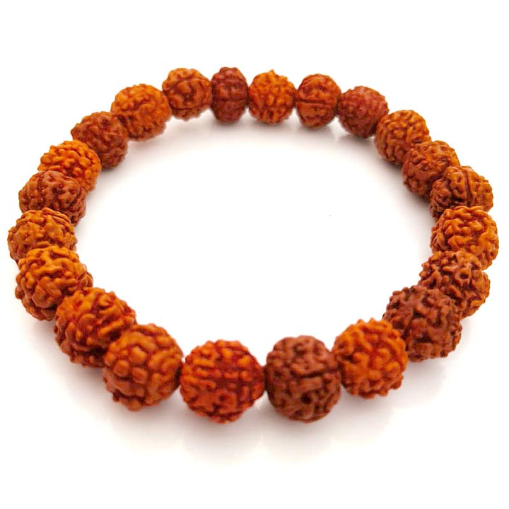 10 mm Rudraksha Beads Mala Bracelet in Elastic Thread | Rudraksha Wrist Bracelet for all ages
