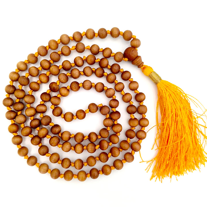 White Chandan Mala 7 mm
