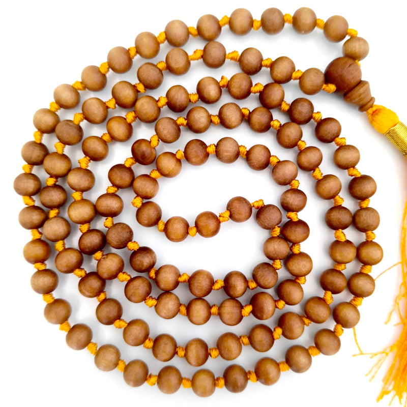 White Chandan Mala 7 mm