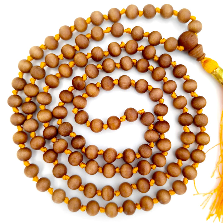 White Chandan Mala 7 mm