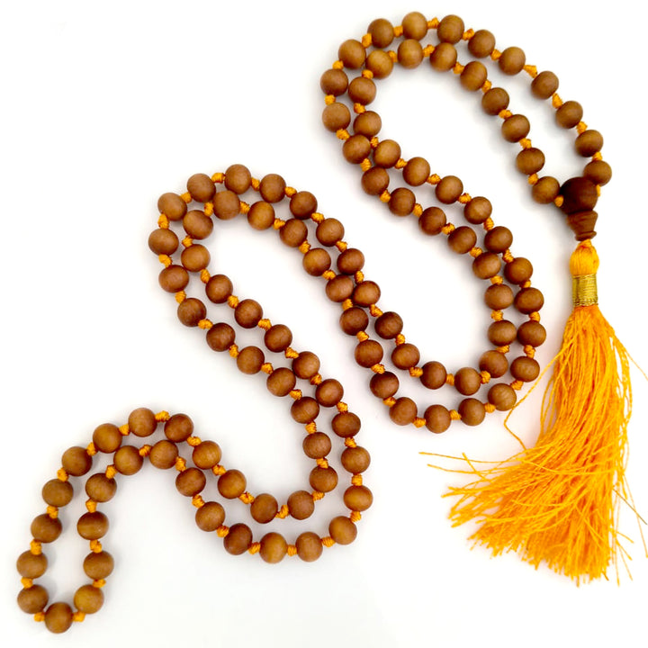 White Chandan Mala 7 mm