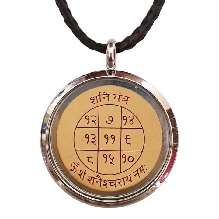 Saturn Locket Yantra Pendant on Bhoj Patra | Siddh Shani Yantra Locket In Stainless steel | Energised Saturn Planet Yantra Stainless steel Locket