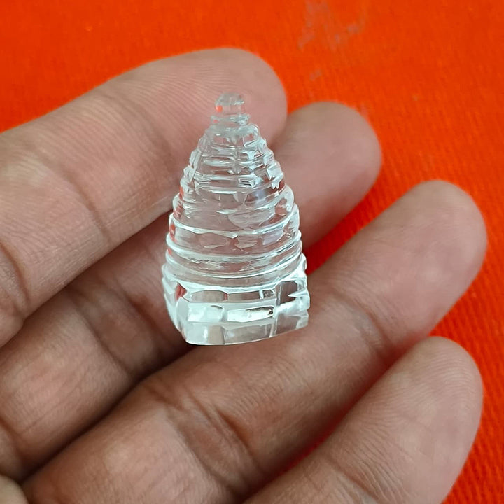 Crystal Sphatik Shree Yantra, Quartz Sri yantra ( 10 - 12 Grams )