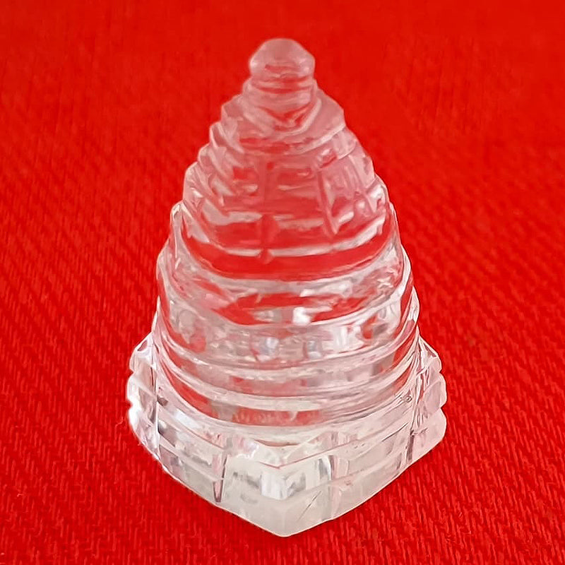 Crystal Sphatik Shree Yantra, Quartz Sri yantra ( 10 - 12 Grams )